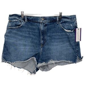 NEW Abercrombie & Fitch 4" Mom Short High Rise Blue Denim Jean Shorts Size 34 18